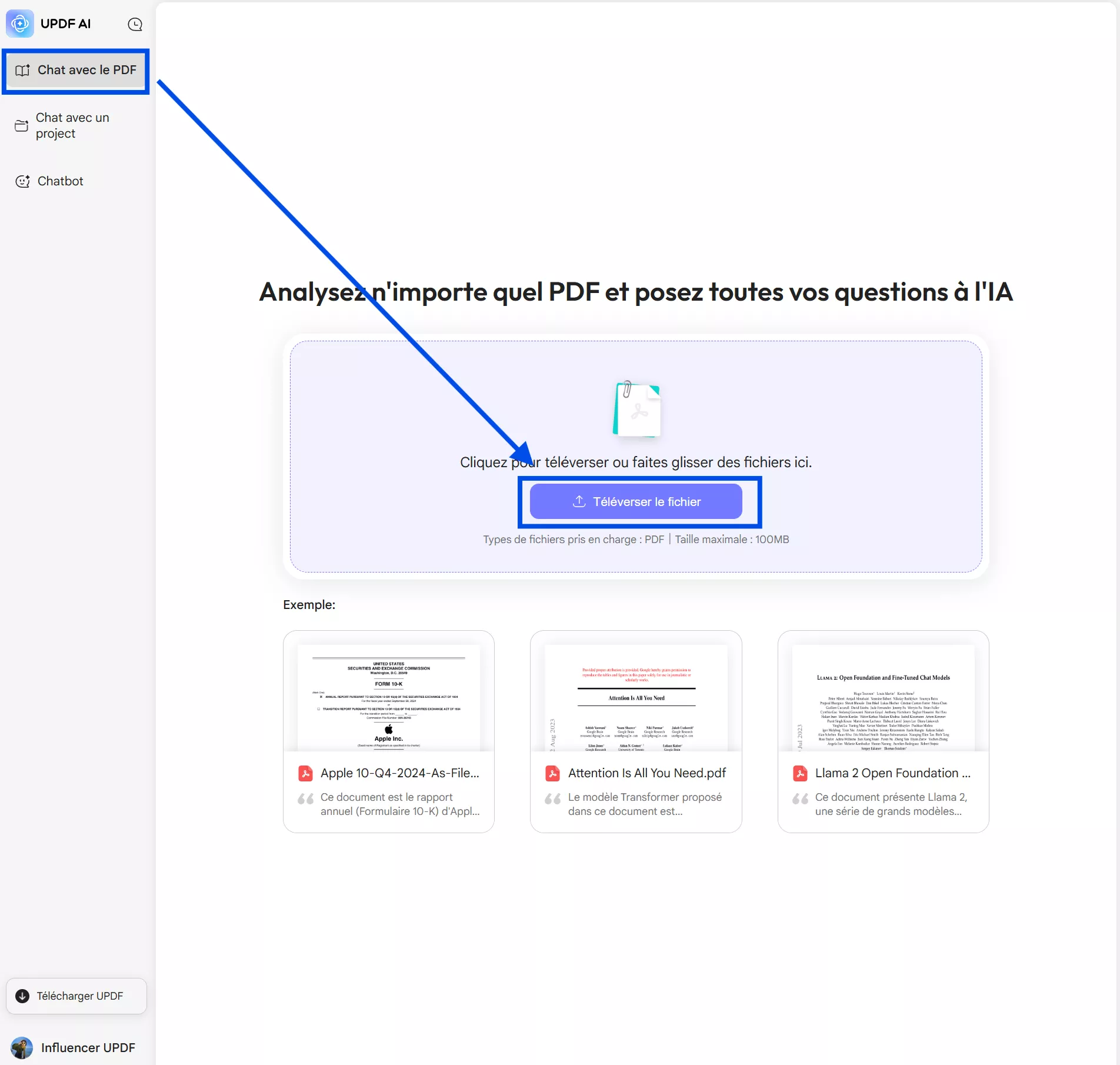 télécharger le fichier PDF dans updf