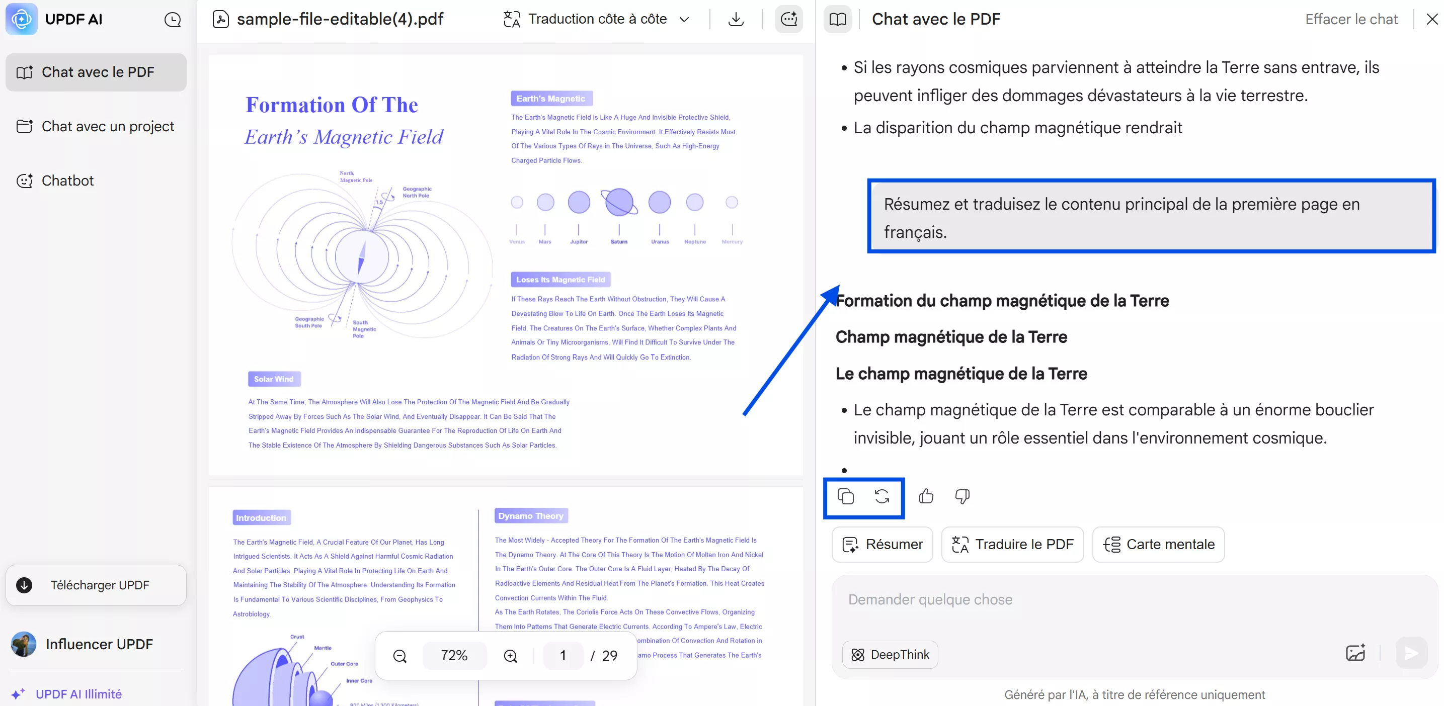 générer des flashcards pour ce PDF updf ai en ligne