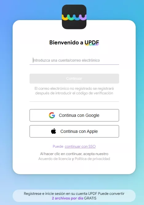 bienvenido a updf