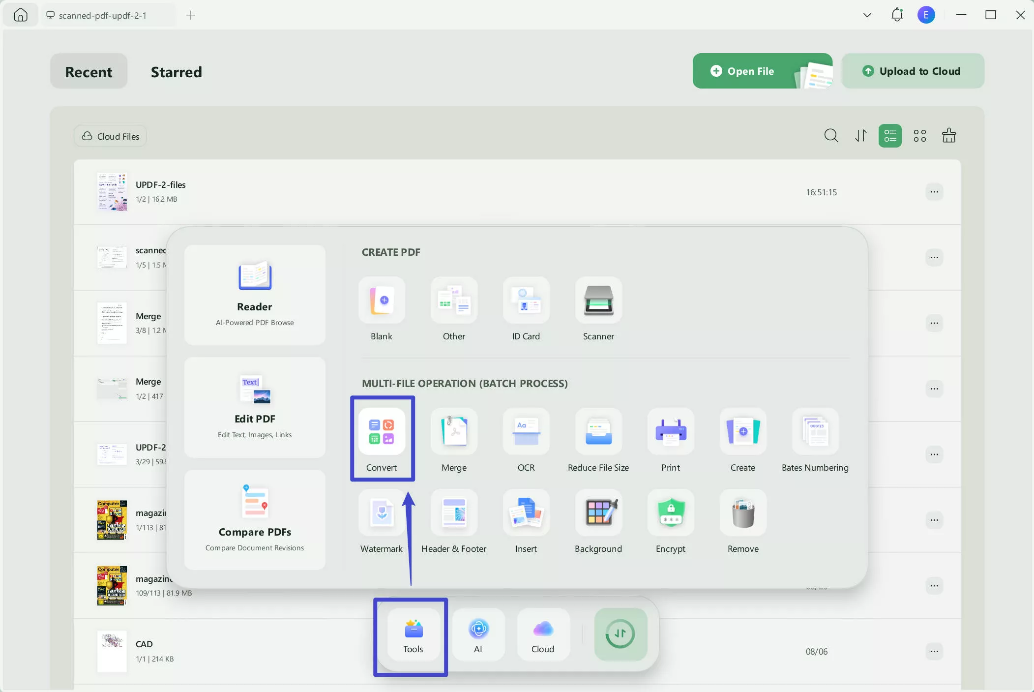 PDF to Word batch batch updf