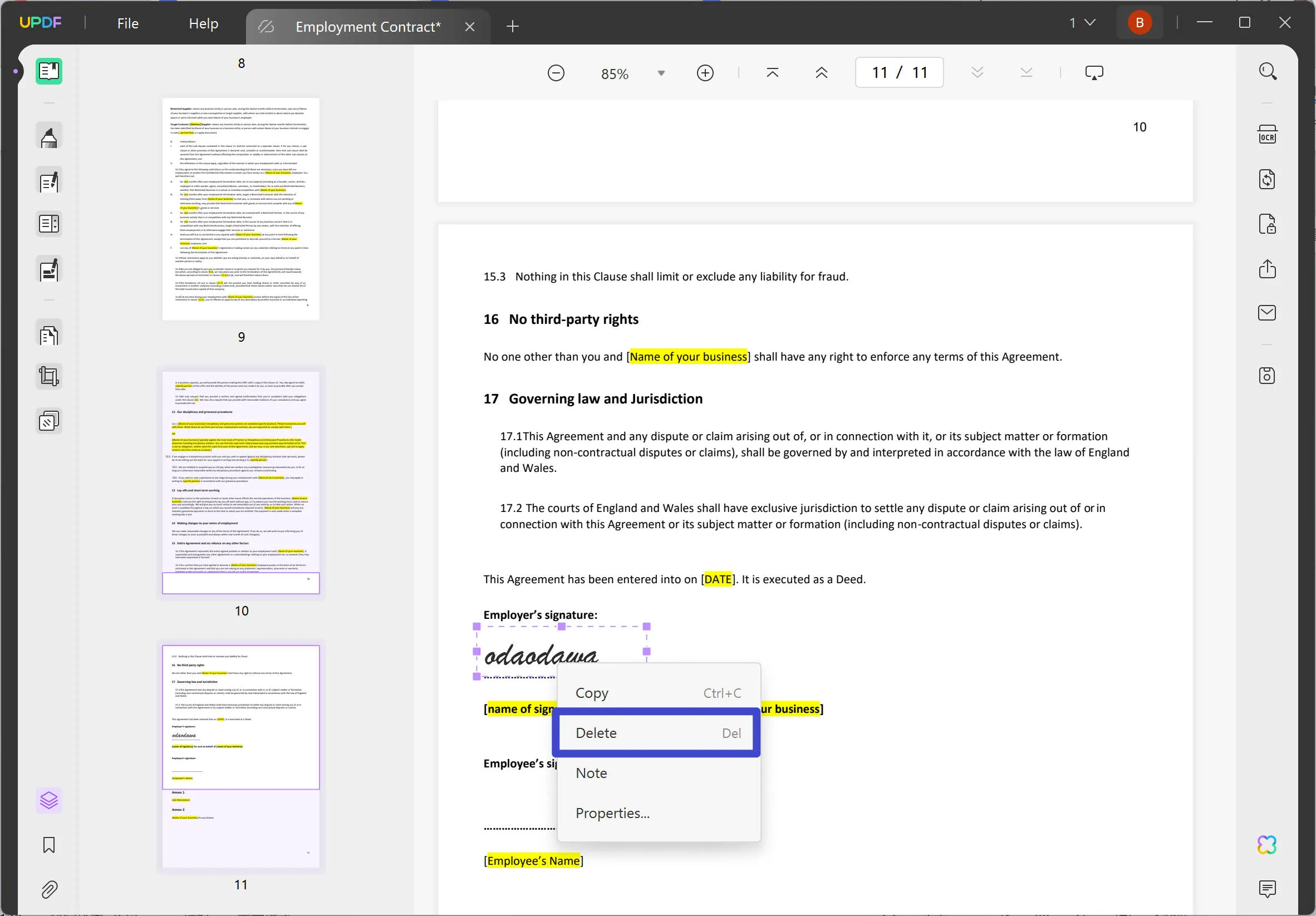 edit signature in pdf updf