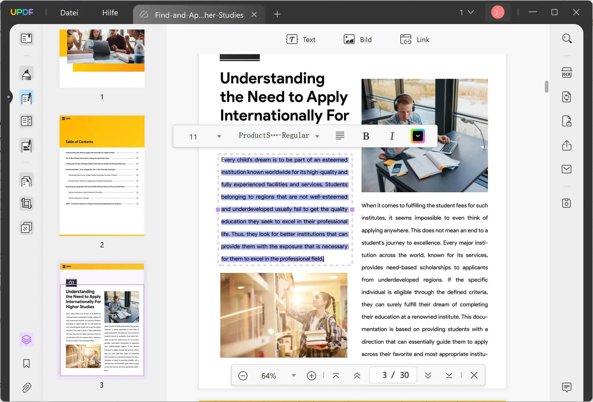 schriftart aus pdf updf extrahieren