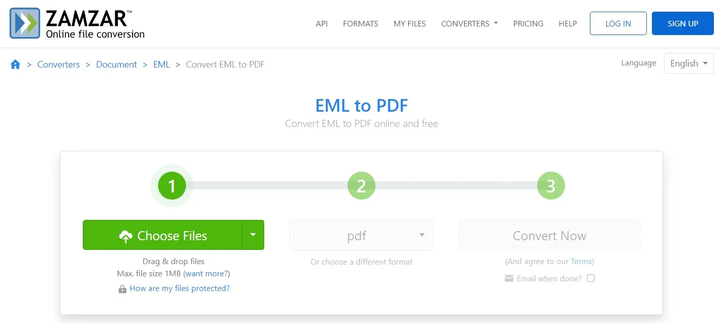 eml to pdf zamzar