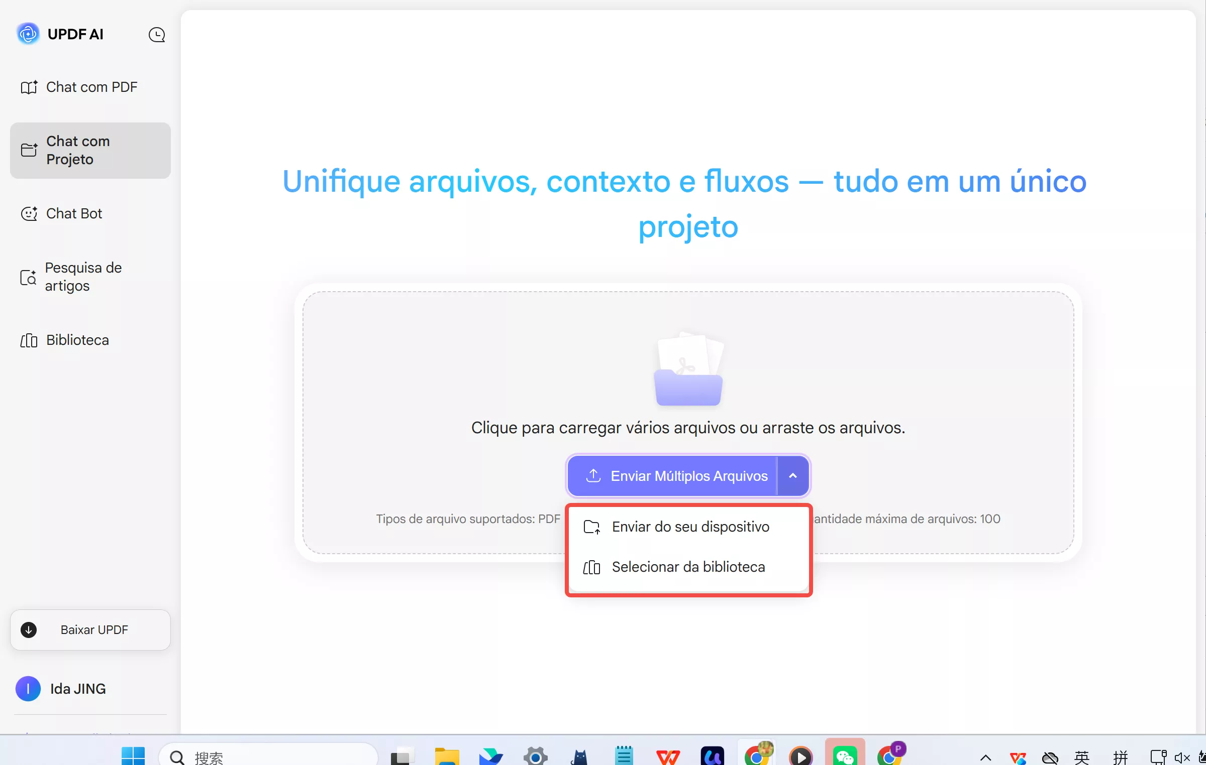 Enviar Múltiplos Arquivos