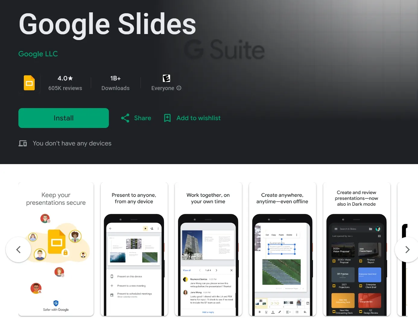 keynote para android Google Slides