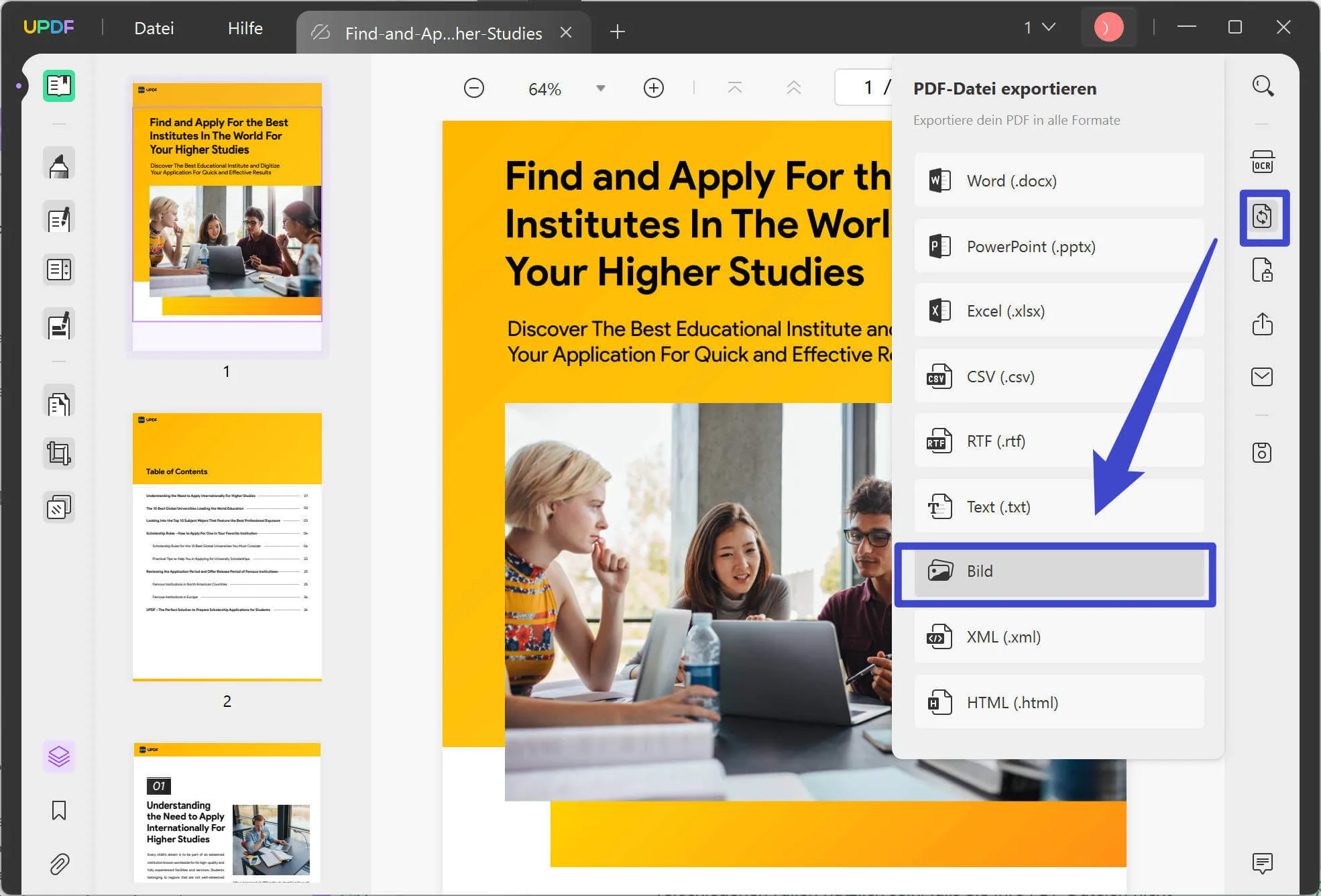 PDF in JPG konvertieren Google Drive UPDF One PDF in JPG