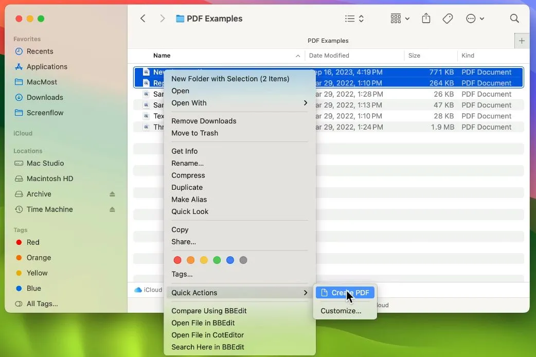 mac preview combine images into pdf Click Create PDF from Quick Actions