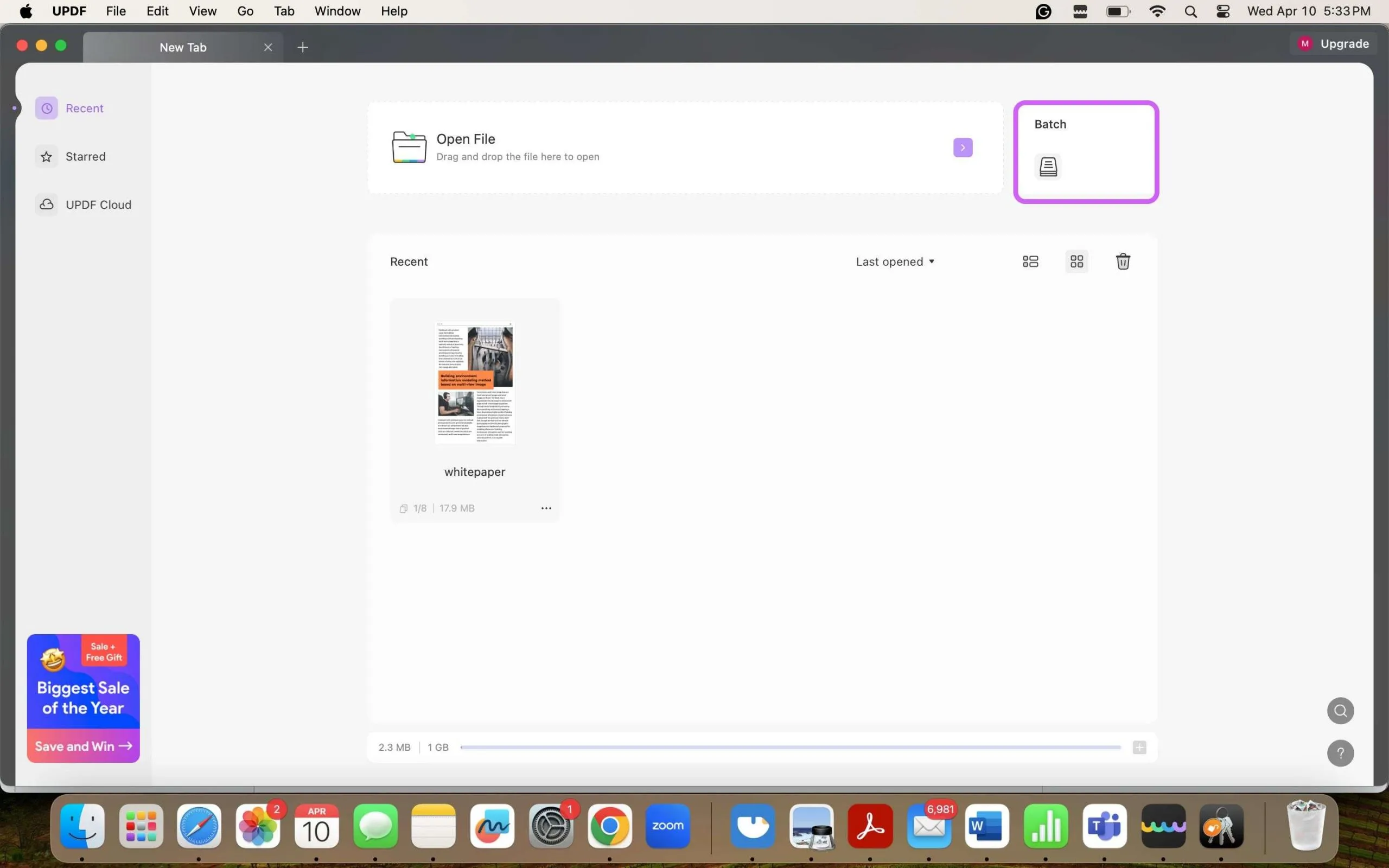 PDF in Farbe drucken UPDF Stapel