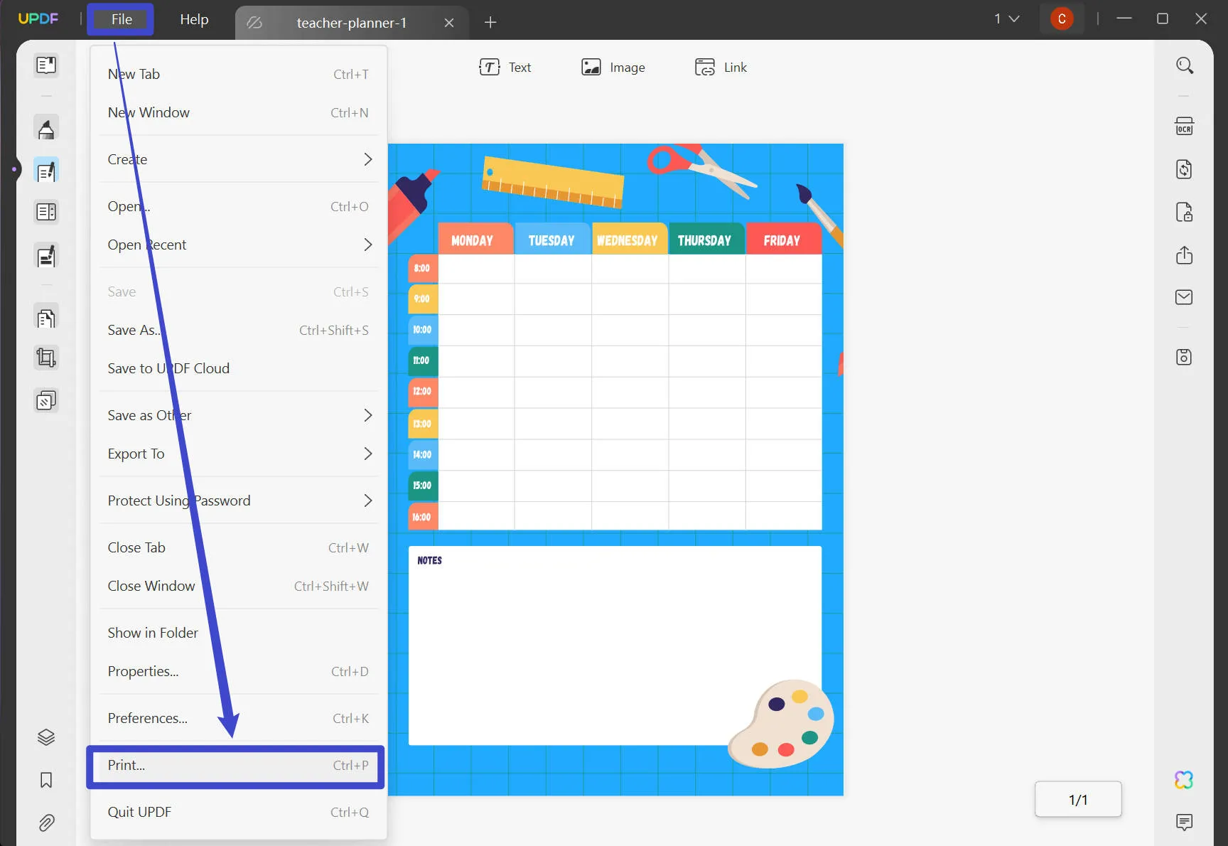 teacher planner print updf