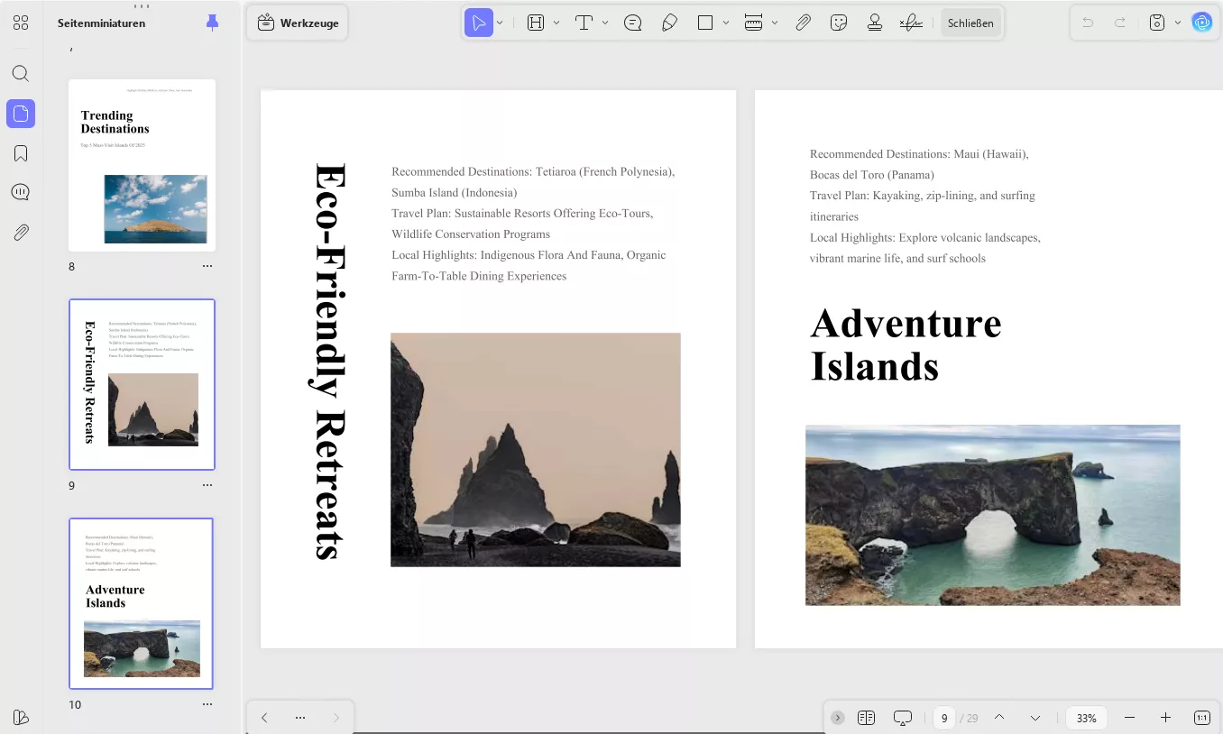 Magazin in den richtigen Ansichten angezeigen