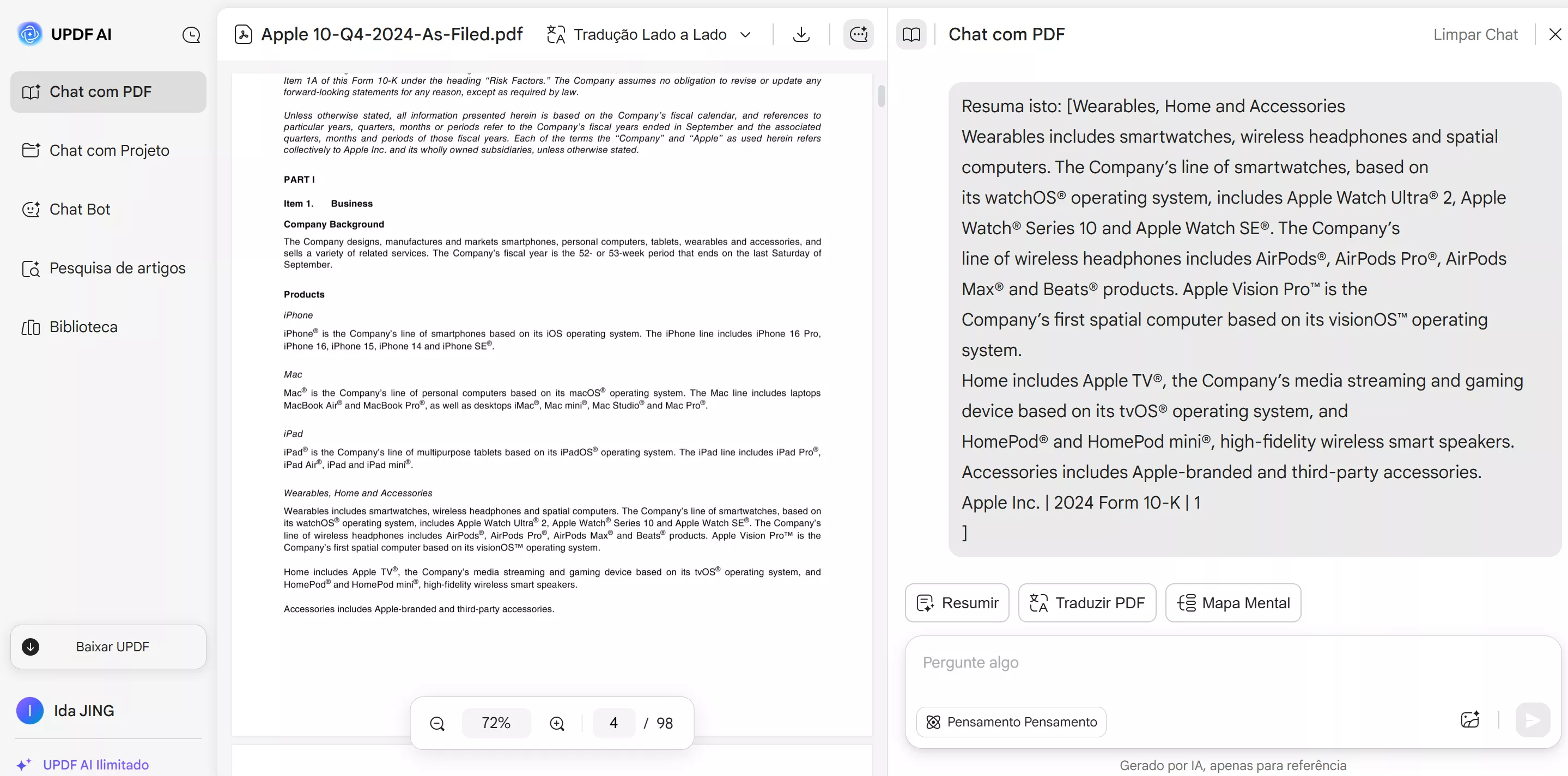resumir o texto copiado