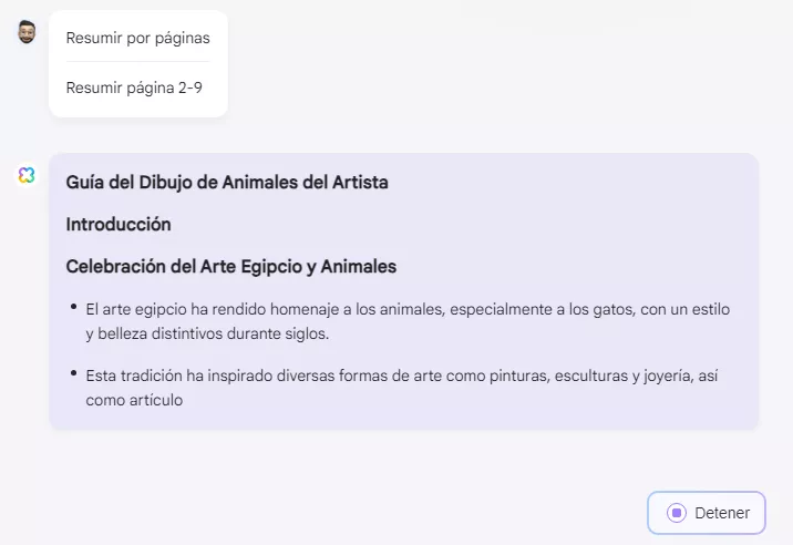 resumir por paginas