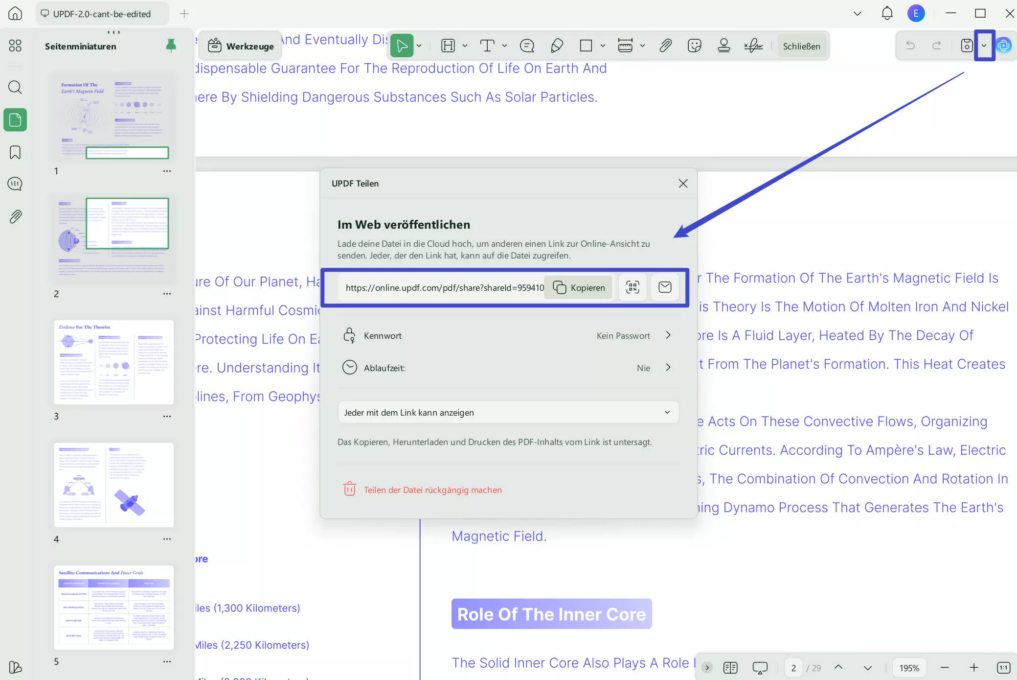 Datei mit Link auf Windows freigeben
