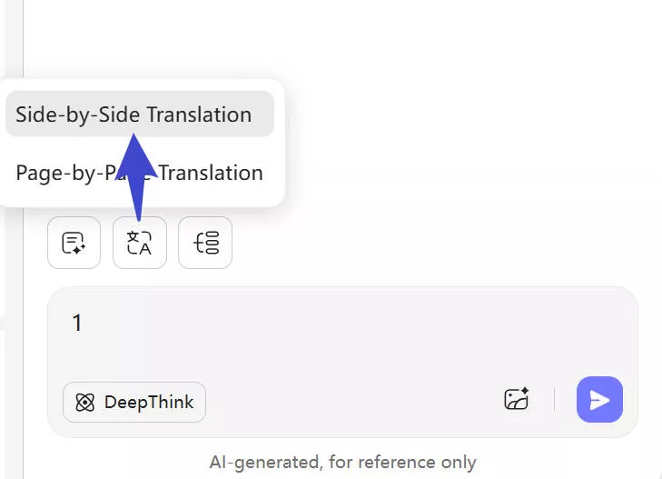 updf ai web translate by manual copy-paste approach