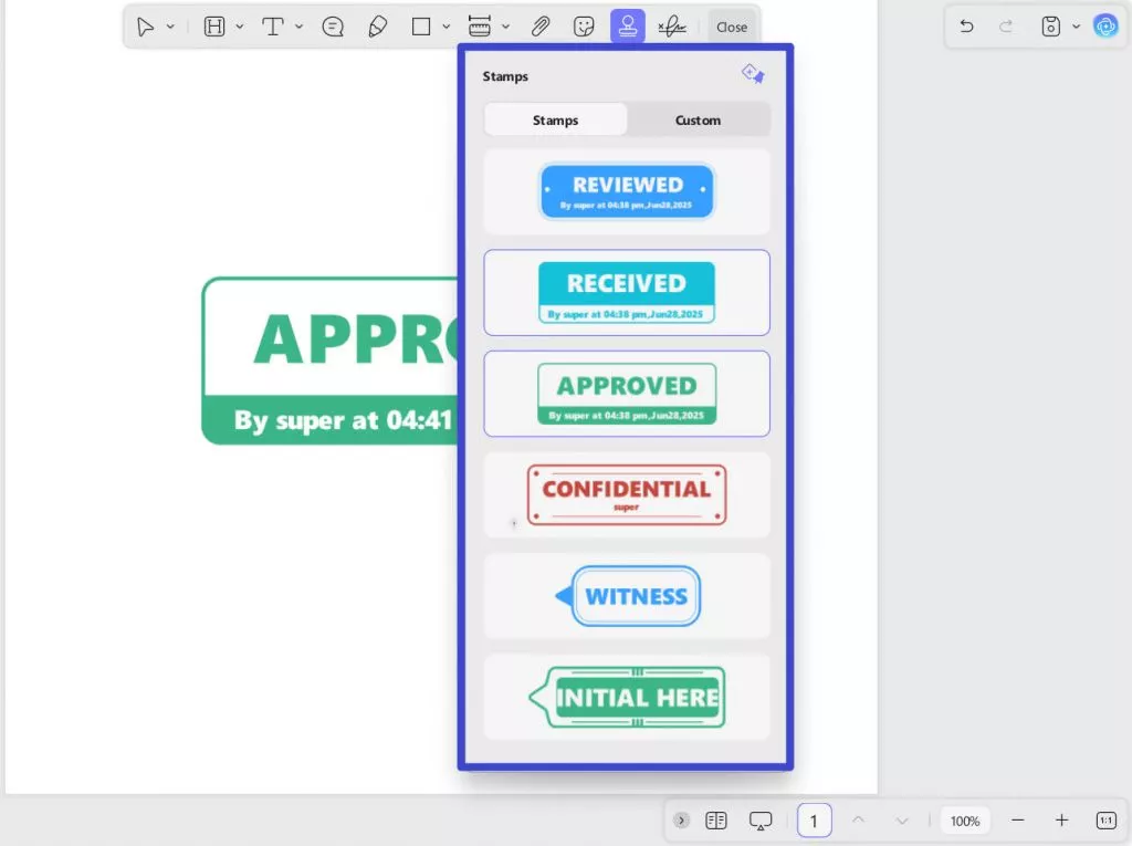 stamps provided by updf