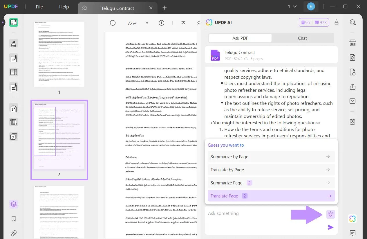 Traduzir PDF de Telugu para Inglês