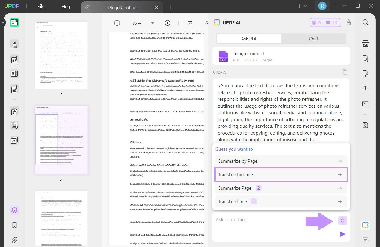 Traduzir PDF de Telugu para Inglês