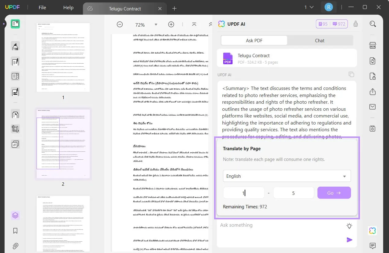 Traduzir PDF de Telugu para Inglês