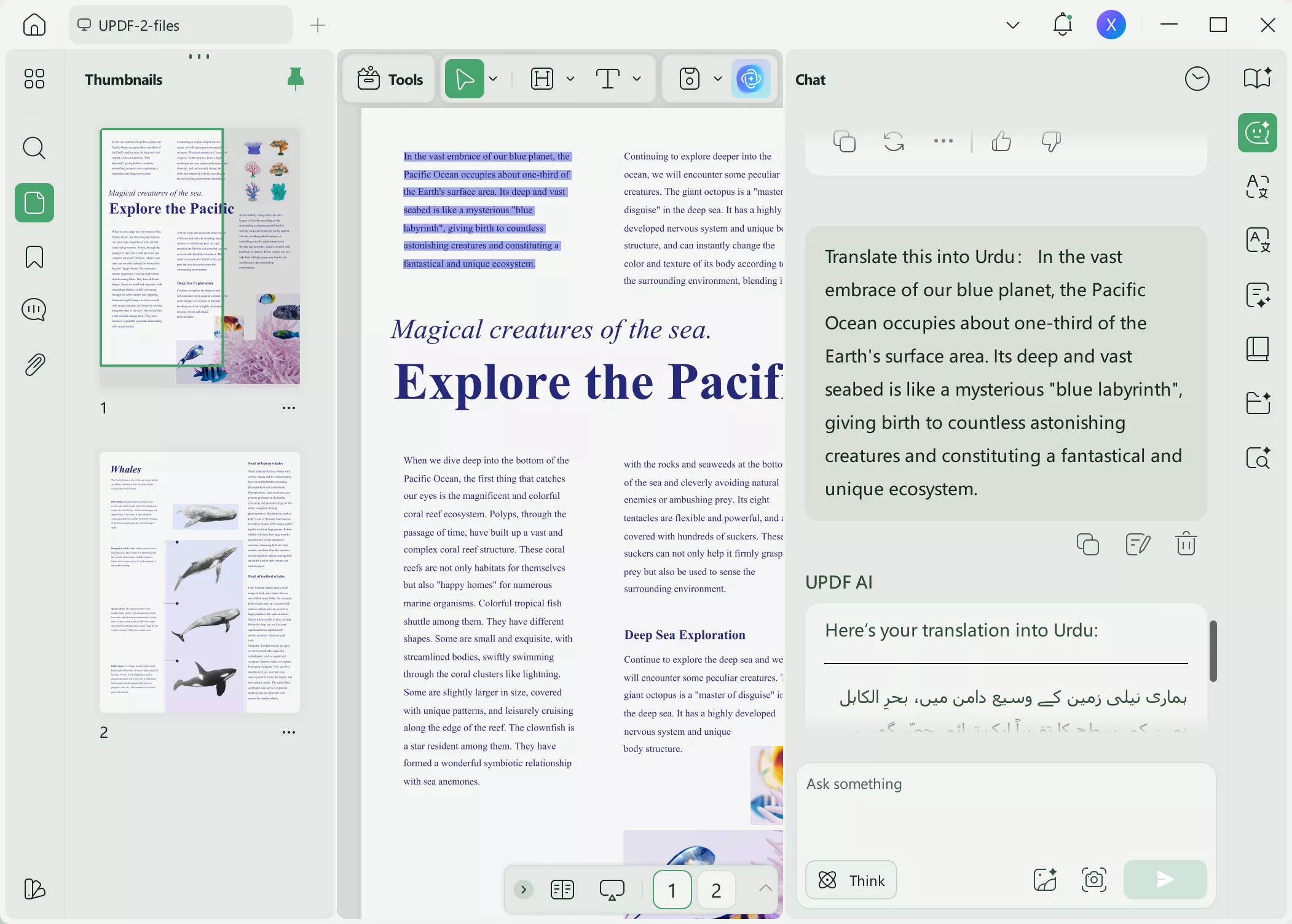 translate english to urdu pdf prompt