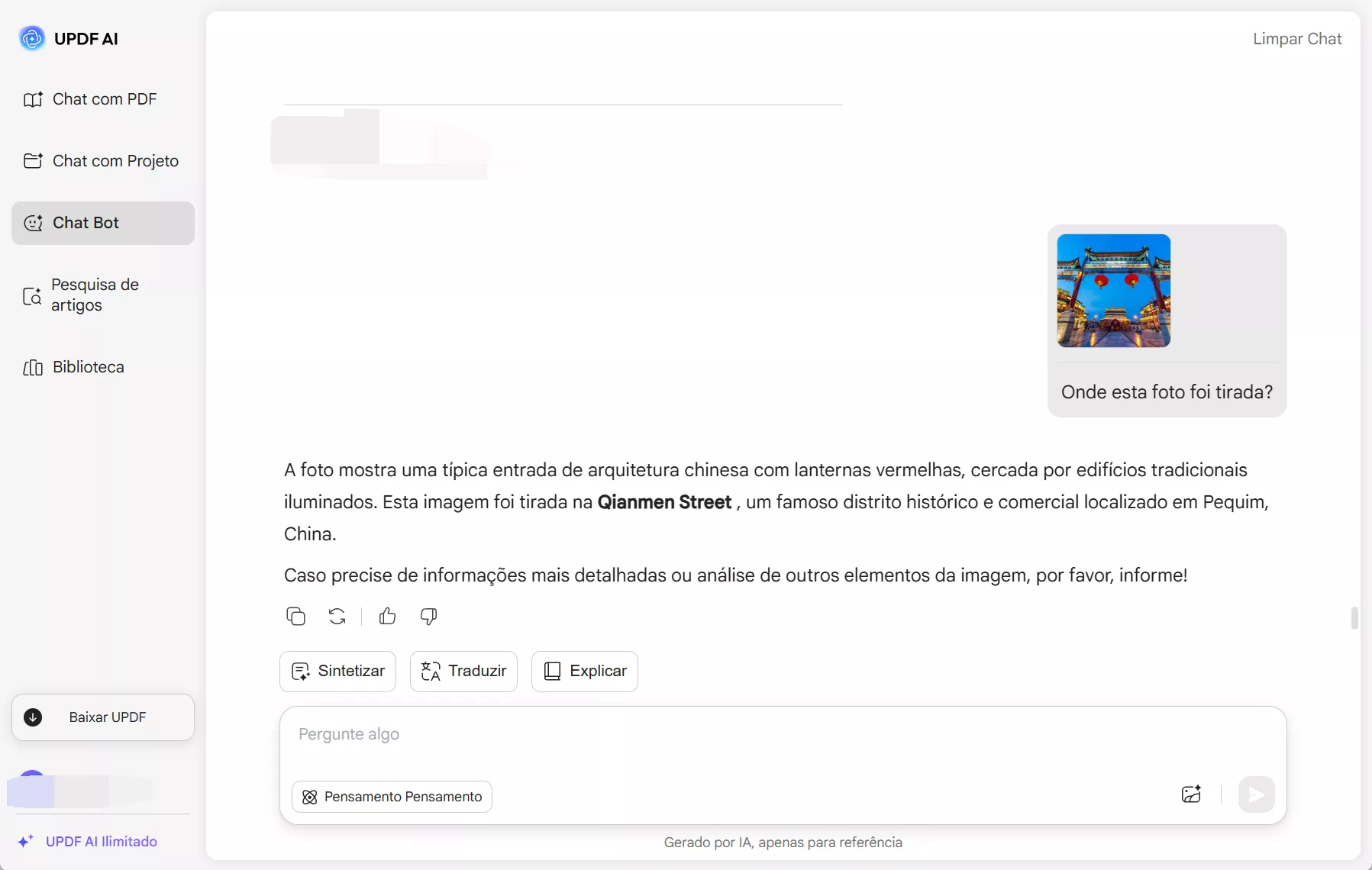 bate-papo com imagem