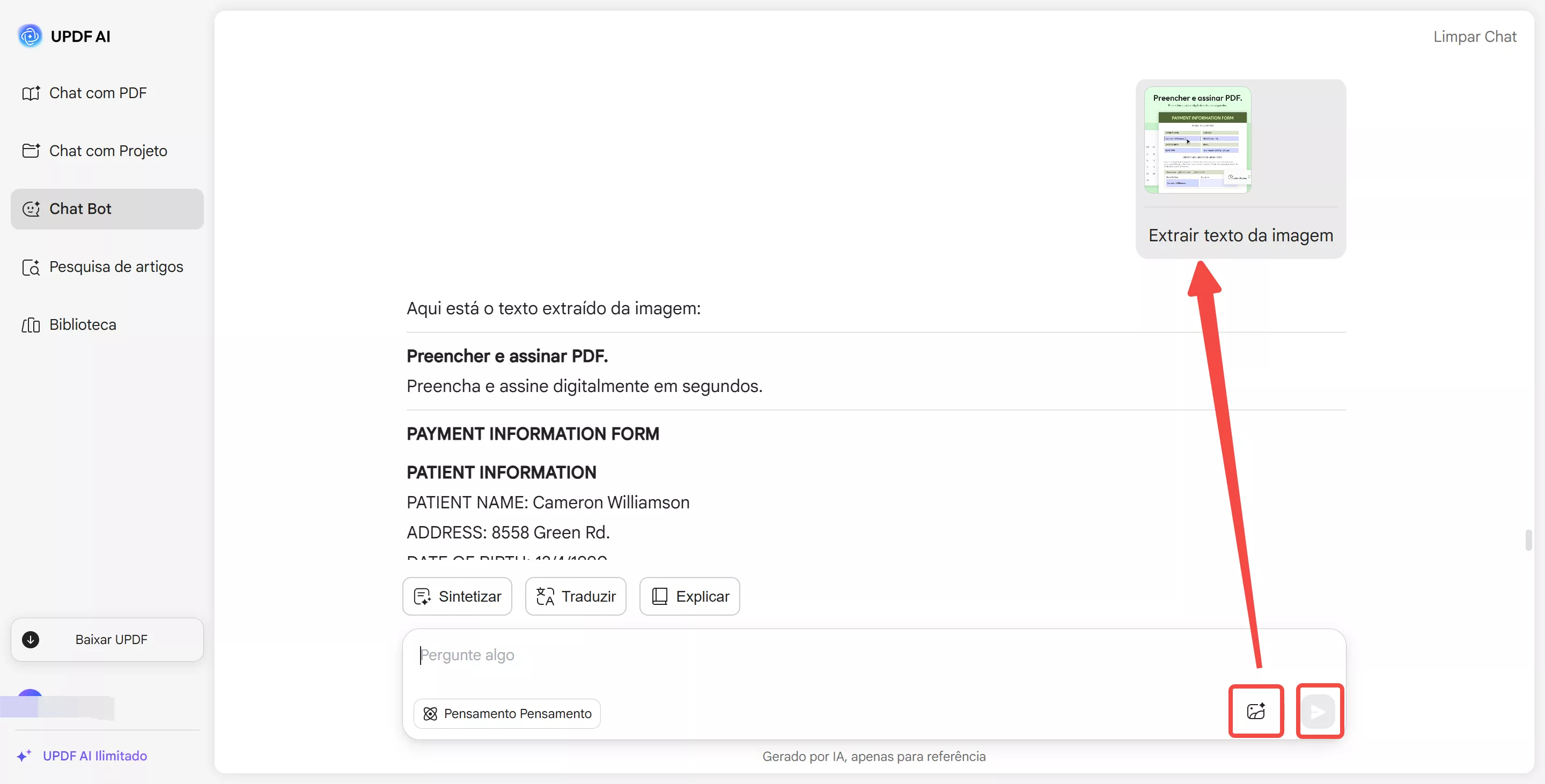 extrair texto da imagem