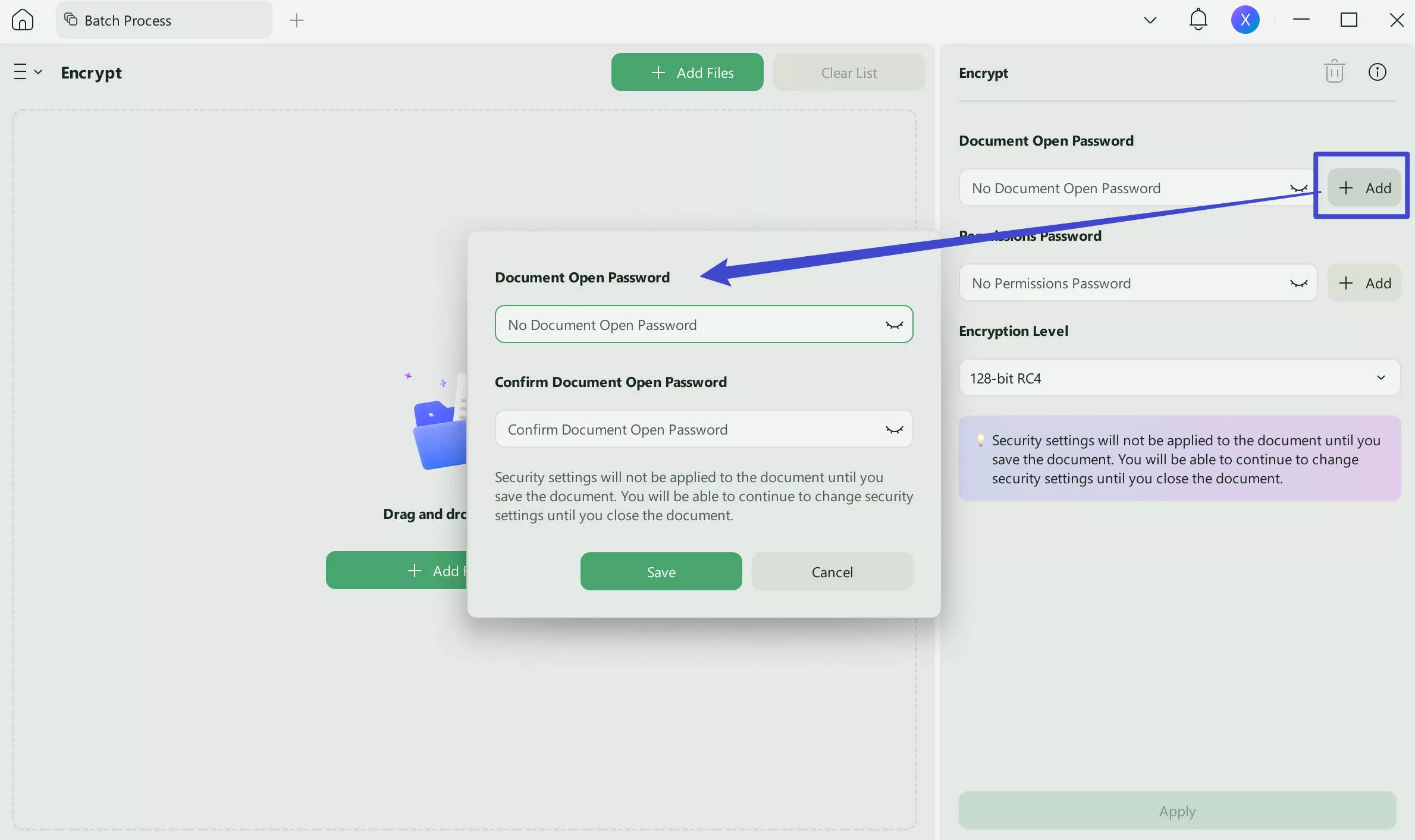 Document Open Password