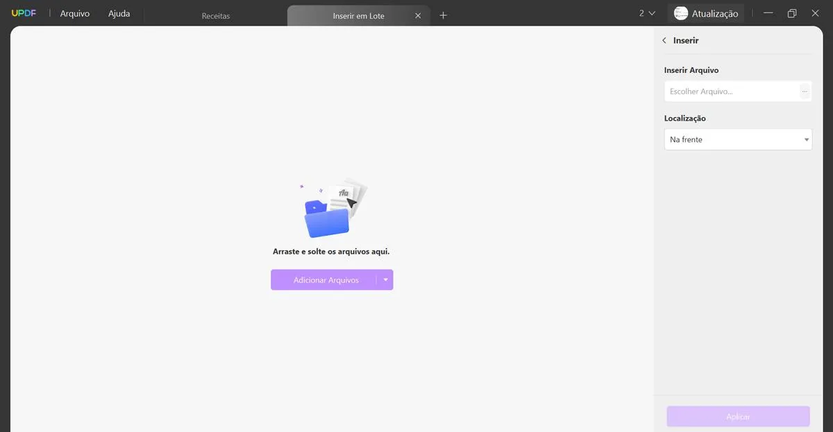 Adicione arquivos PDF em UPDF para converter PDF em JPG no Windows