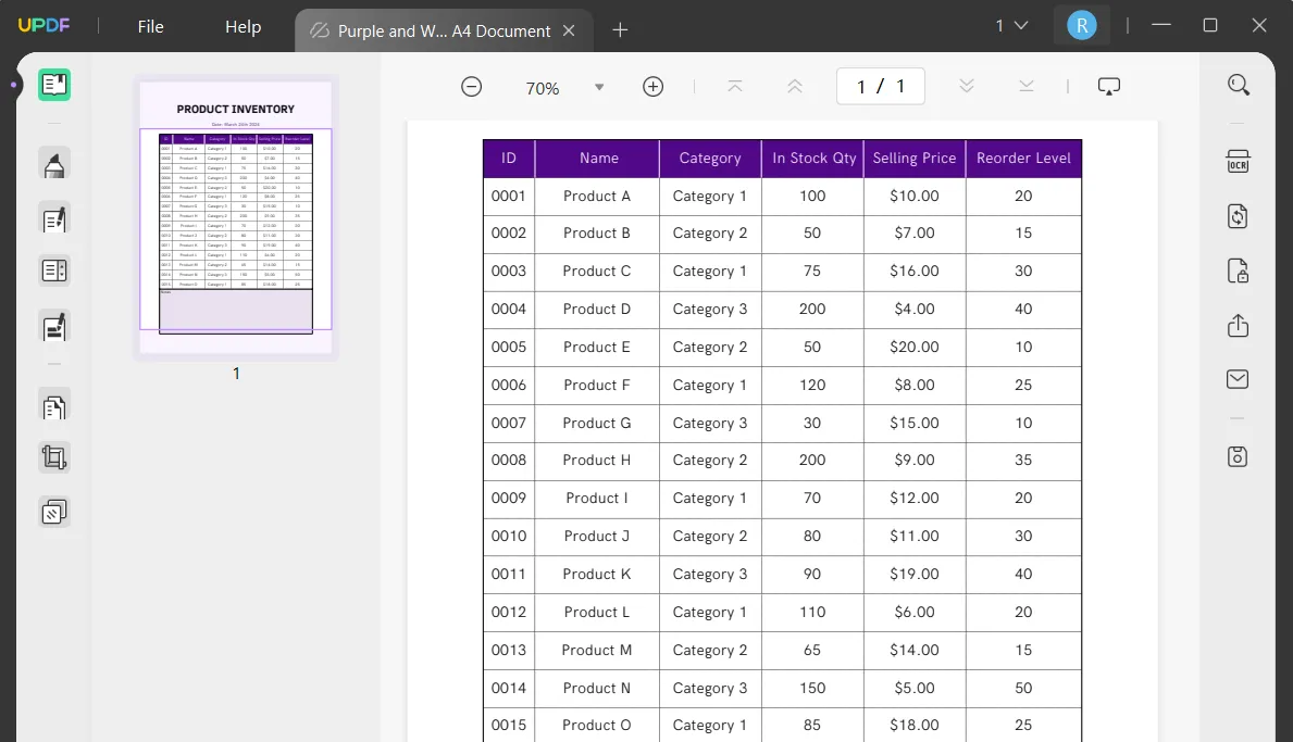 crear una tabla en pdf abrir hoja de cálculo