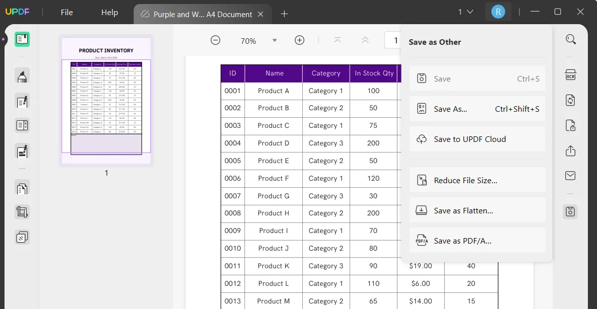 crear una tabla en pdf editar updf