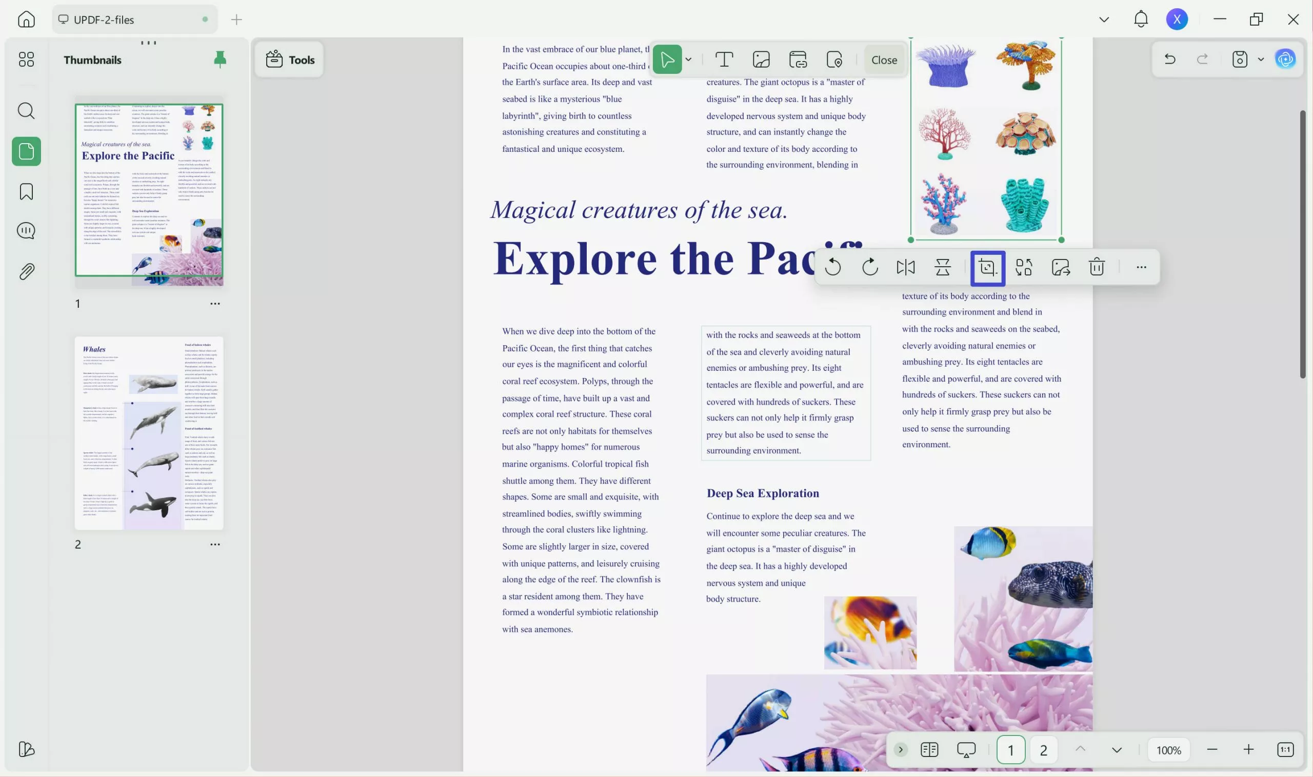 select the "crop image" to crop signature from PDF with UPDF
