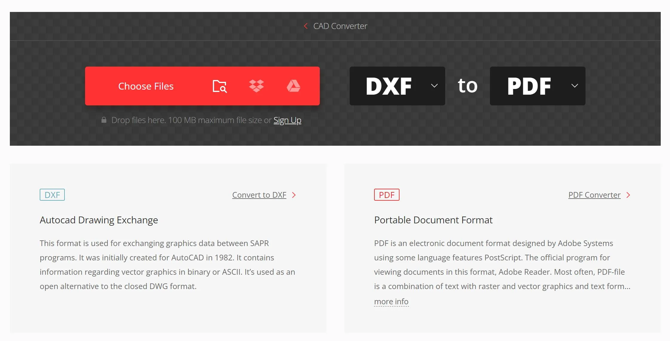 Conversión de DXF a PDF