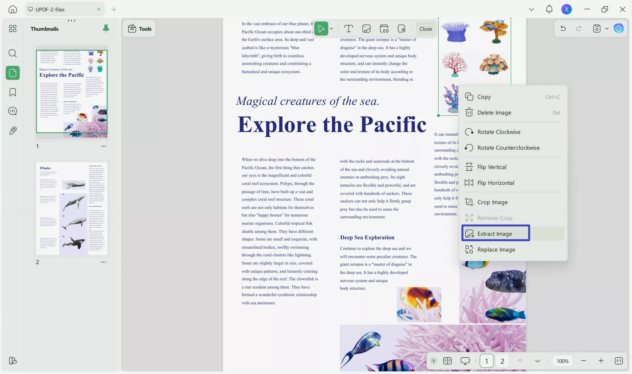 extract image to save the cropped signature as an image with UPDF