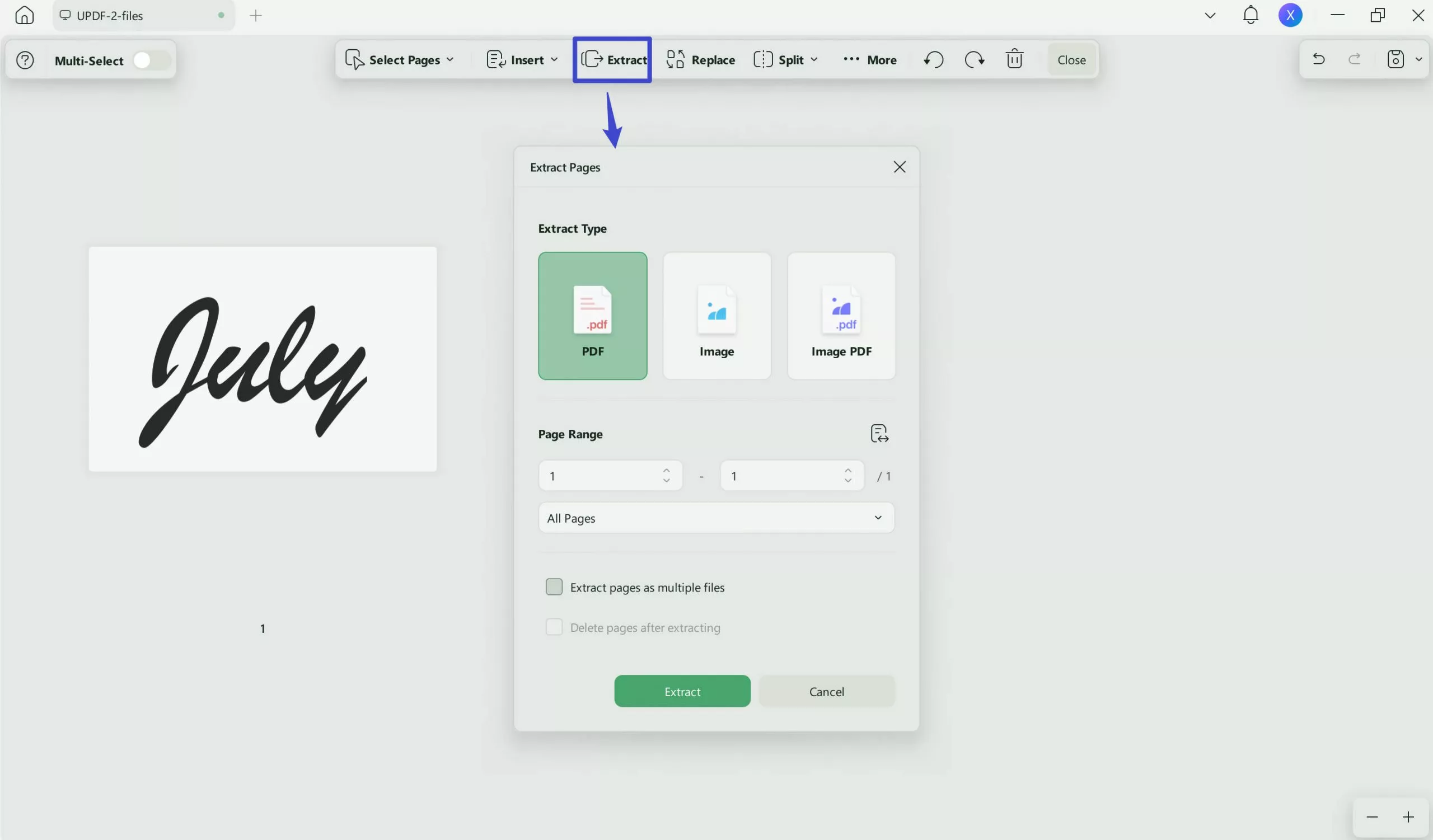 extract the cropped signature in PDF with UPDF