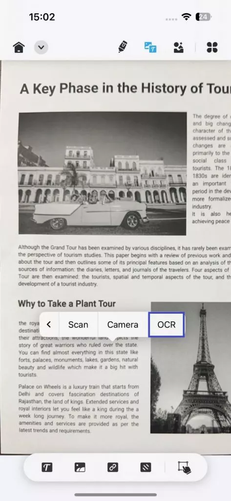 在 UPDF iOS 上使用 OCR