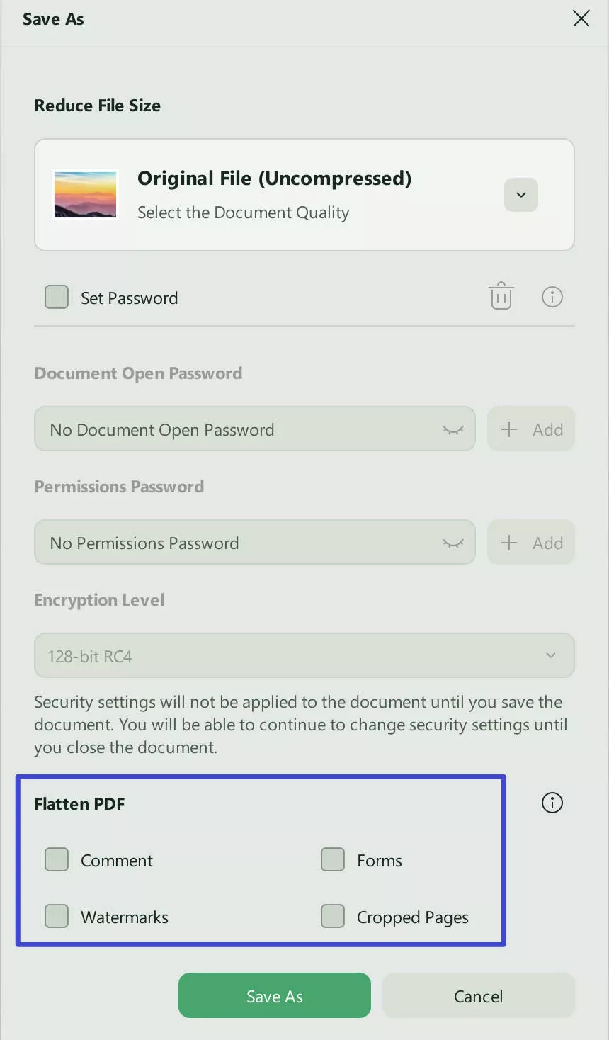 save as flatten with UPDF to fix PDF not converting to Word correctly