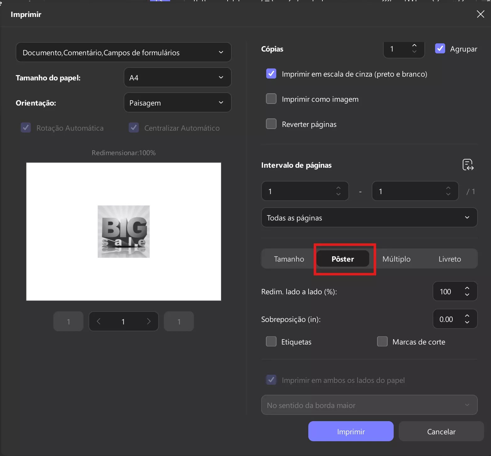 Como Imprimir Imagens Grandes em Várias Páginas