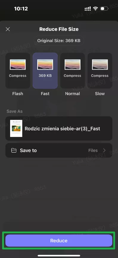 تقليل pdf iphone