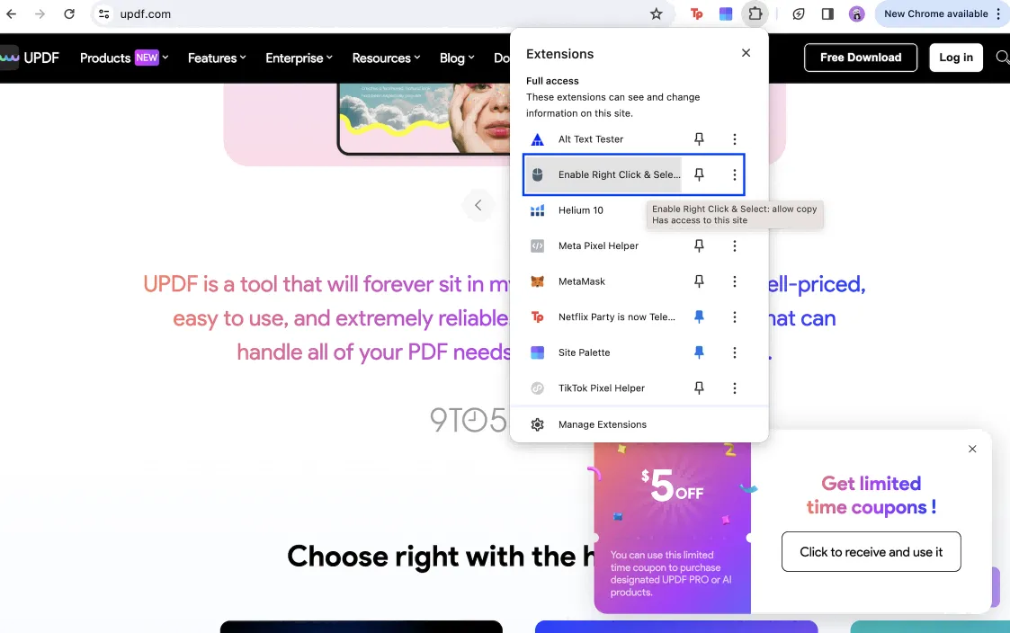 utilisez l'extension Activer le clic droit et sélectionner : autoriser la copie de Chrome