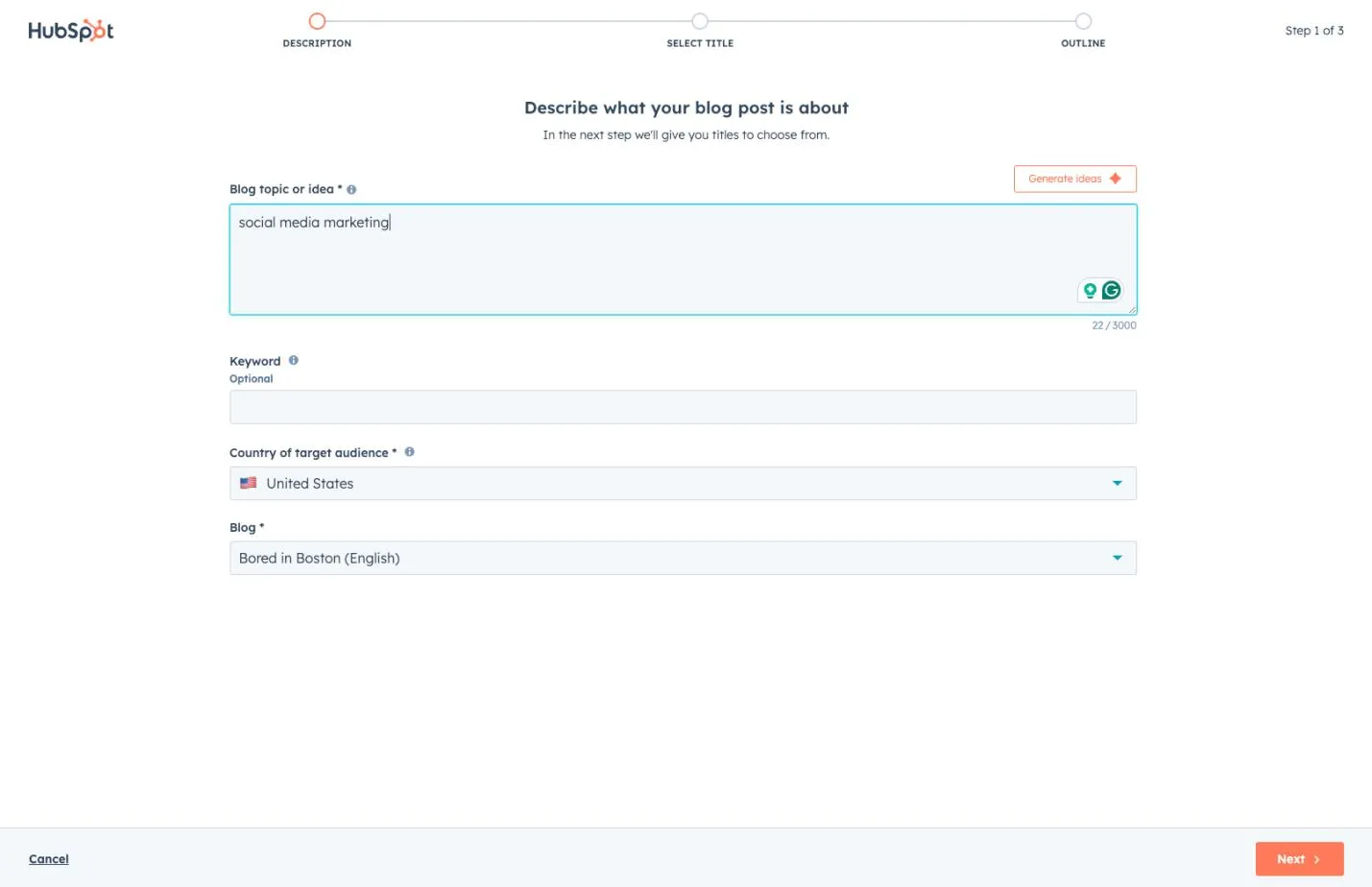 ai blog writer HubSpot