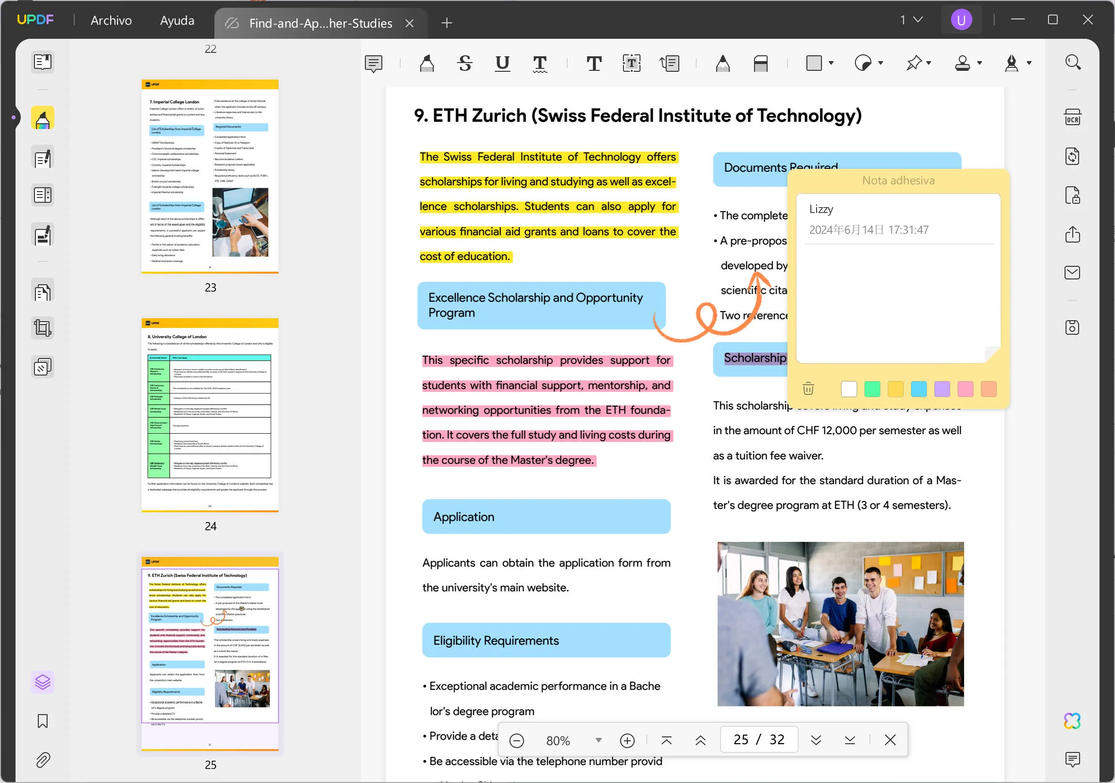 Interfaz del editor de PDF de compra única de updf