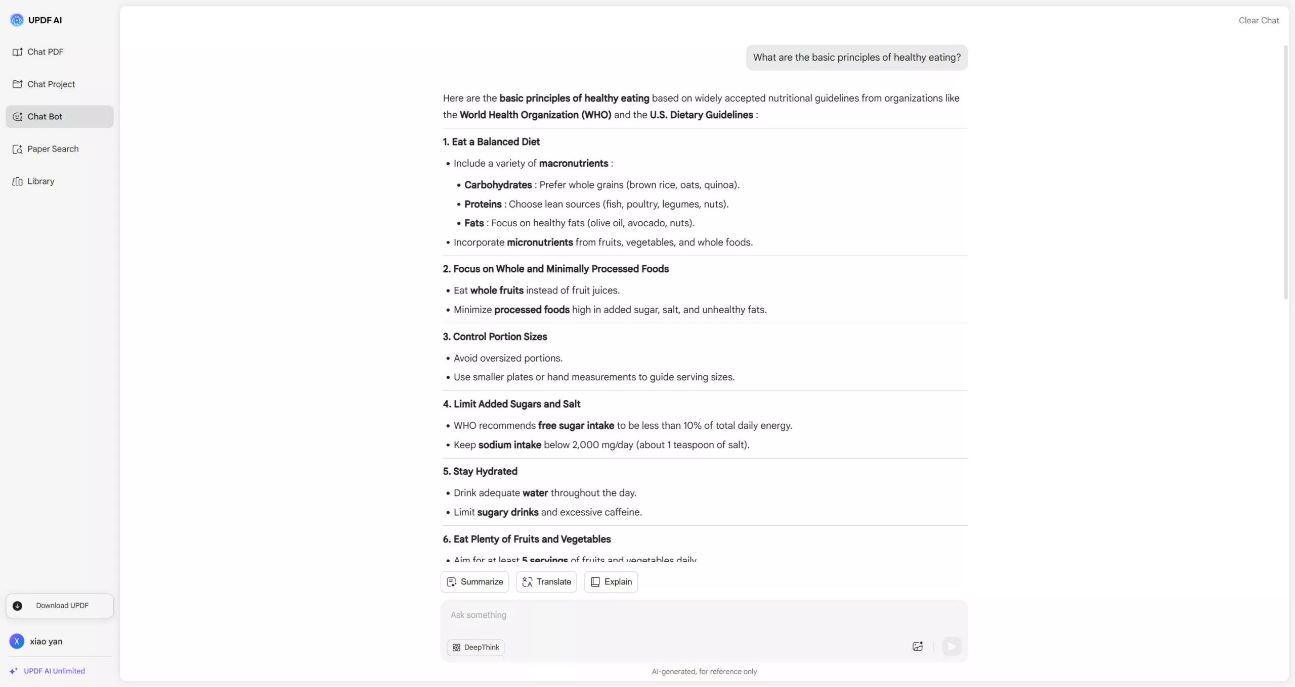 ask questions updf ai online