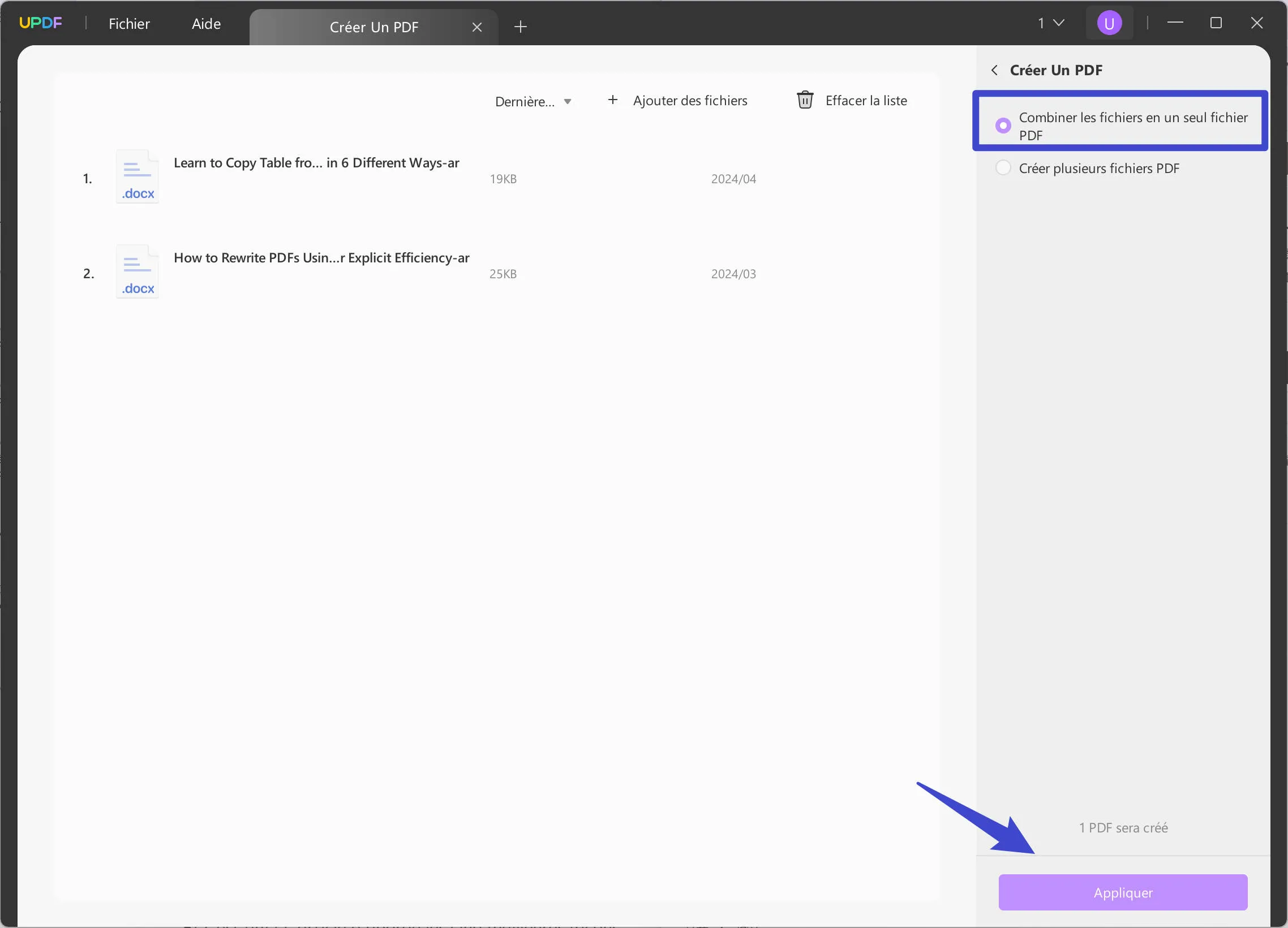 Cliquez sur Appliquer pour convertir par lots des images au format PDF avec UPDF
