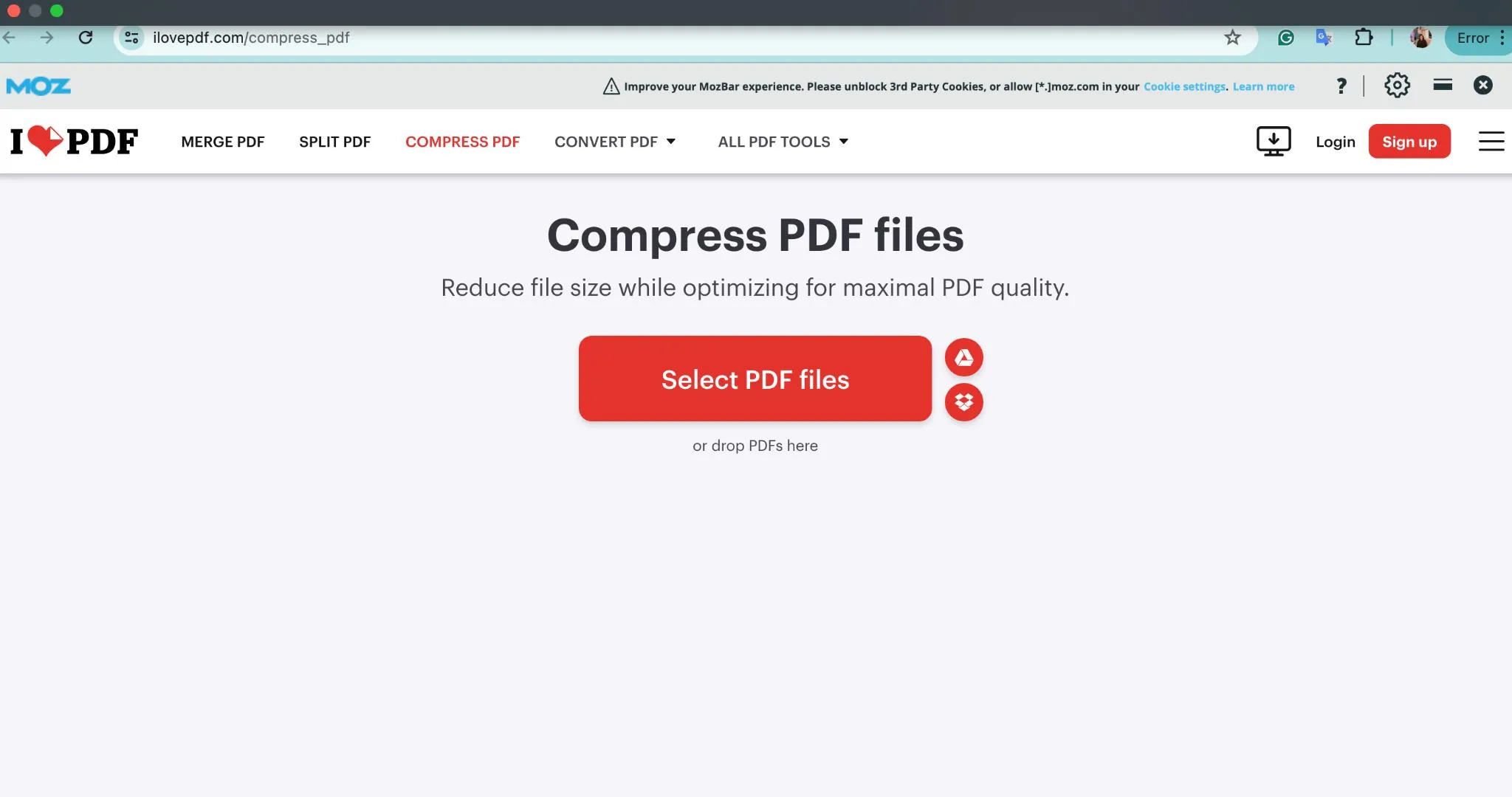 compress pdf mac compress pdf files in ilovePDF