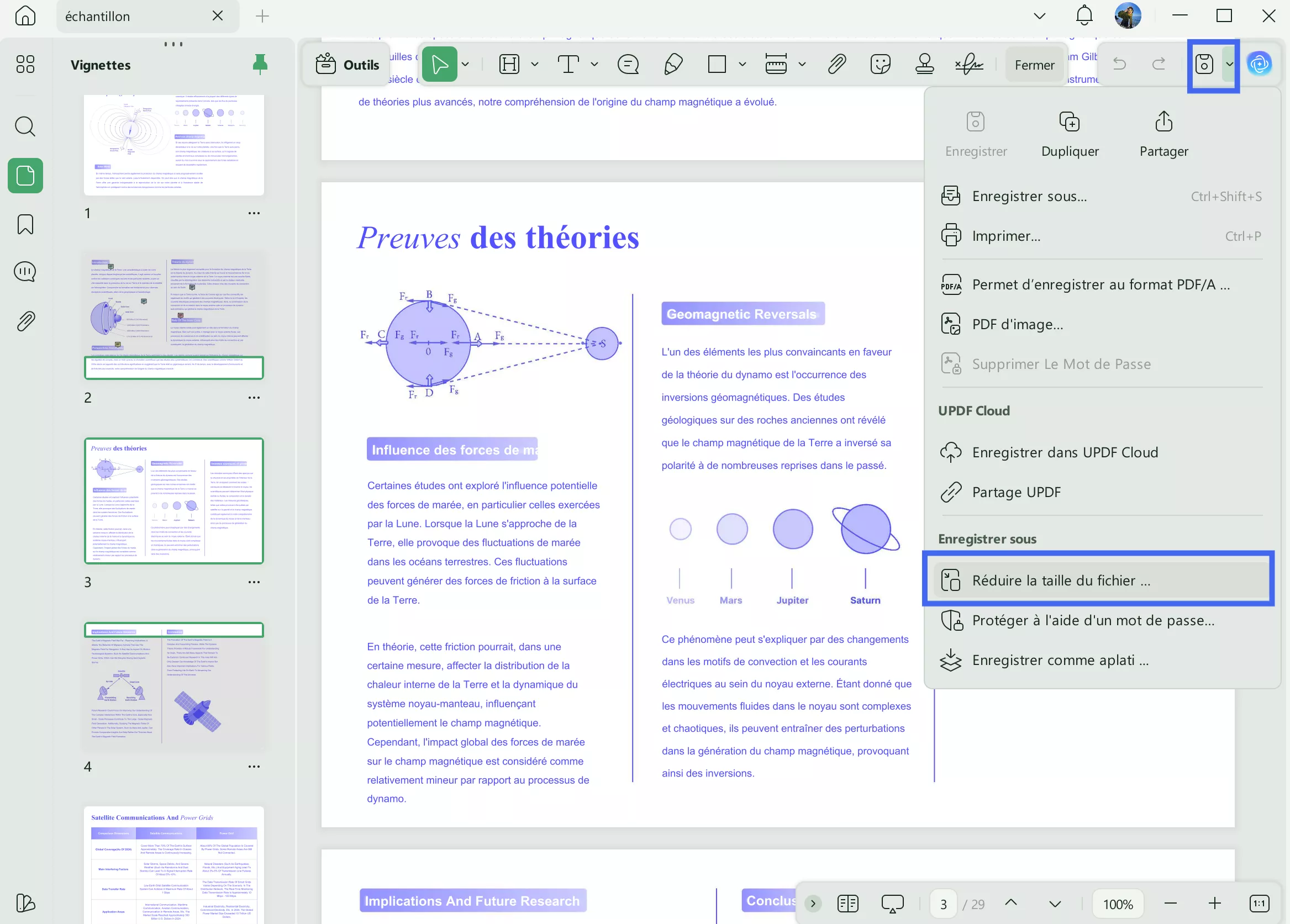 Le volet d'aperçu PDF ne fonctionne pas, réduire la taille du fichier