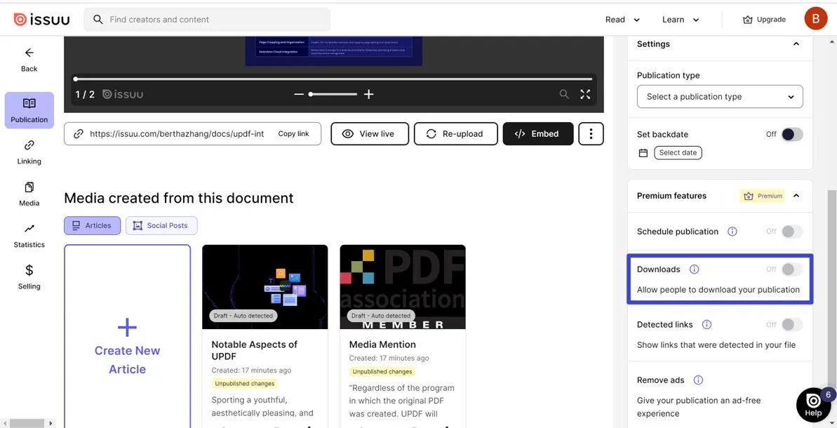 issuu から pdf へ uppdf ダウンロード