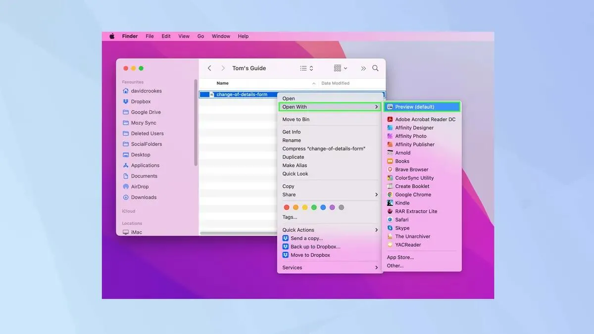 How to edit a downloaded PDF on Mac open the PDF document with the preview app.