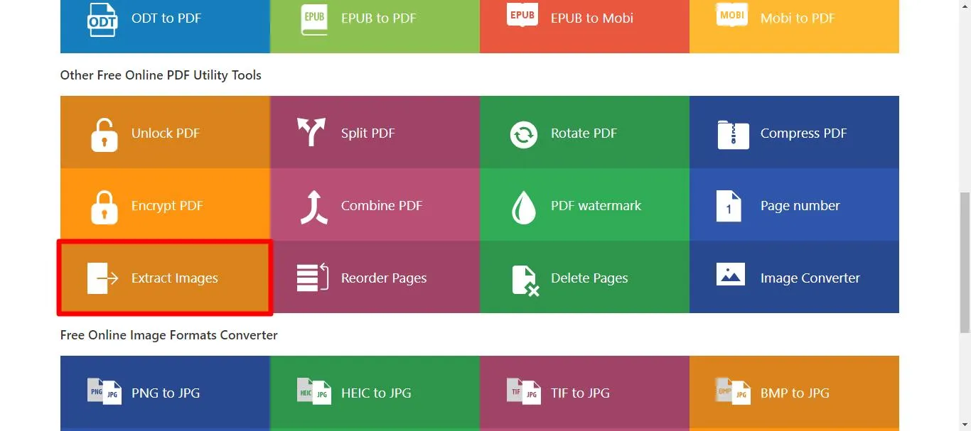 Extract images from PDF online select extract images with CleverPDF