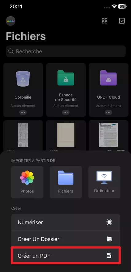 creer pdf iphone