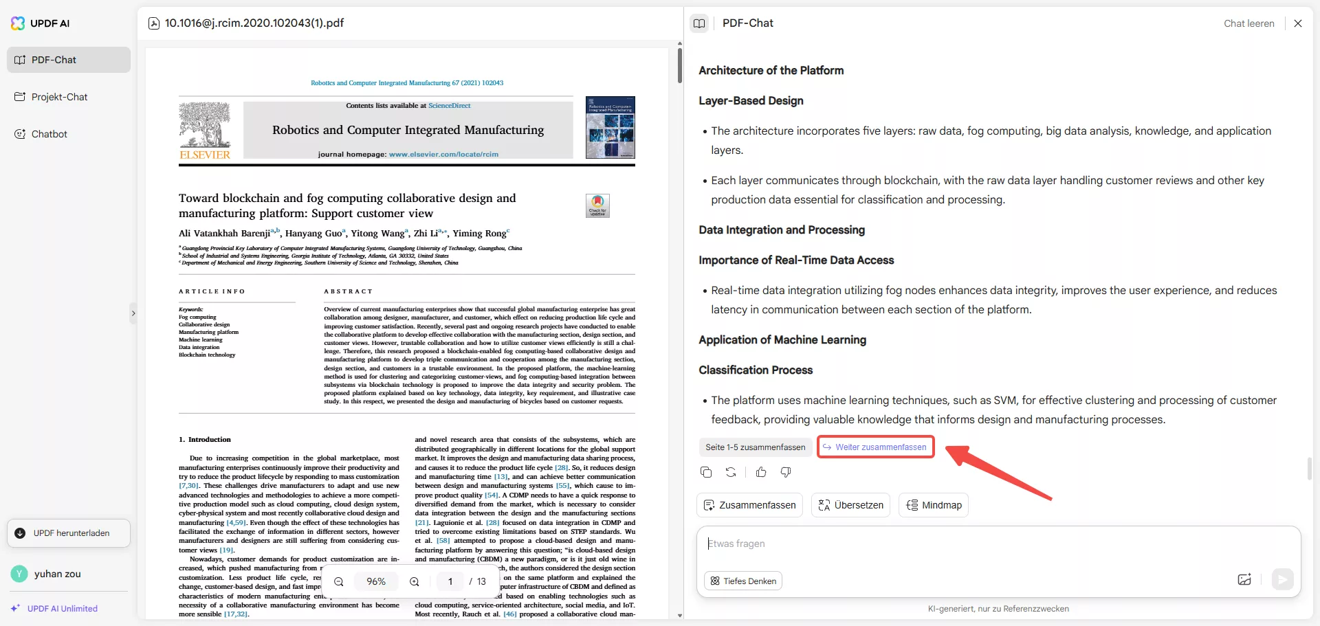 Zusammengefassten Inhalt überprüfen