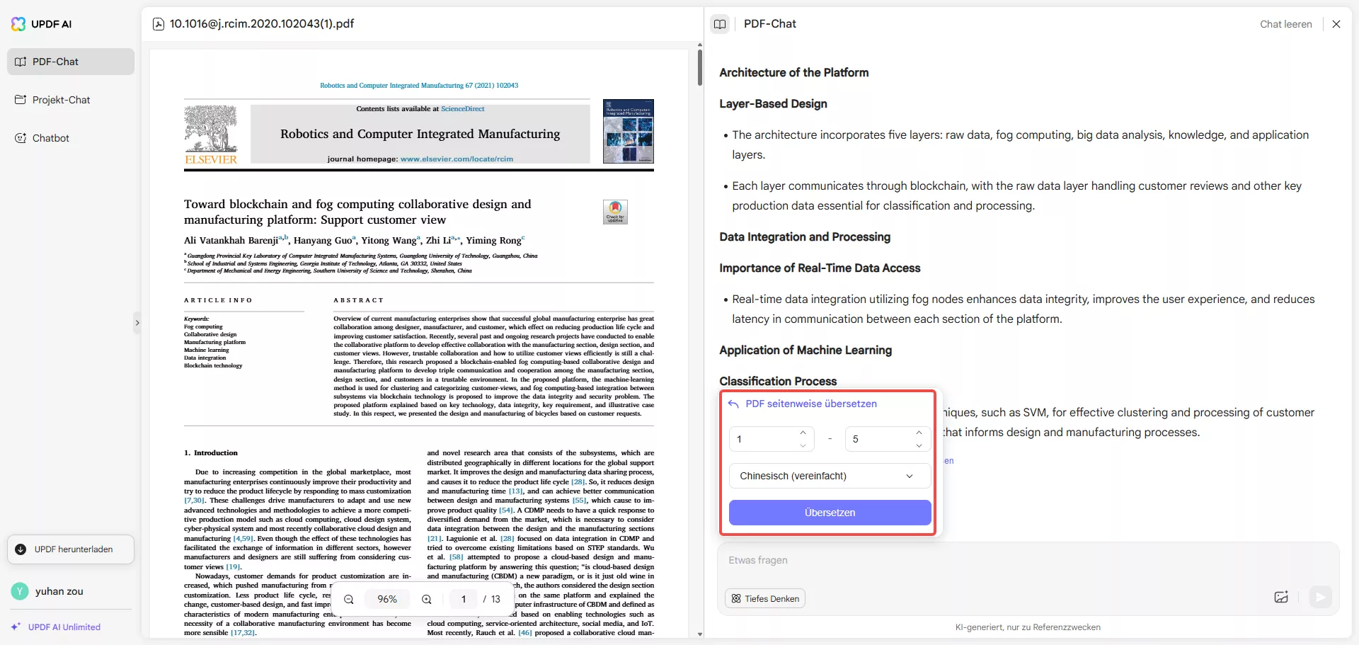 PDF seitenweise übersetzen